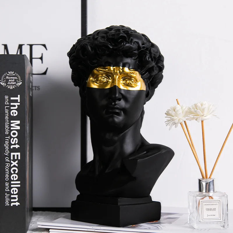 BowLift | European Home Decor David Head Resin Statues Statues Home Decor Modern Abstract Art Bust Sculpture Art Sketch Practice