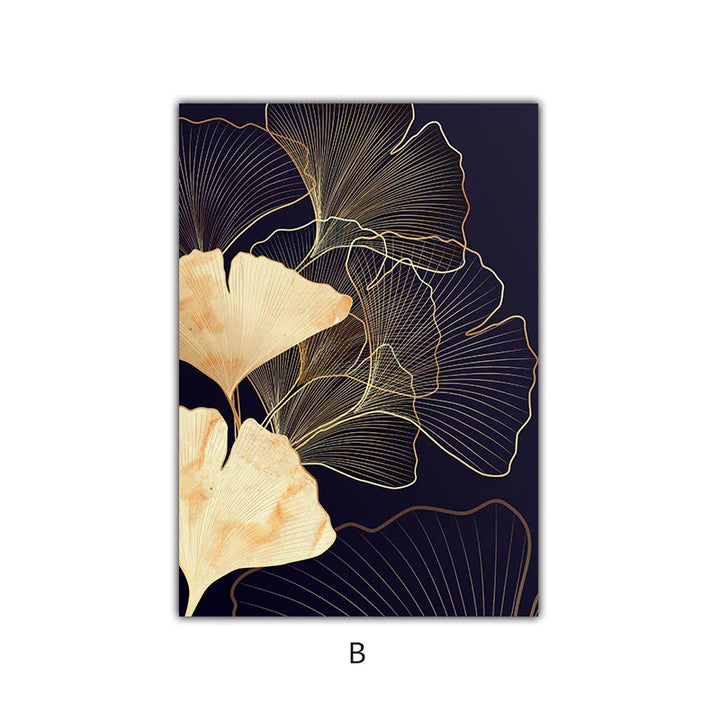 Abstract Botanical Tropical Blue Aubergine Floral Wall Art Fine Art Canvas Prints Pictures For Living Room Bedroom Hotel Room Decor | Bowlift