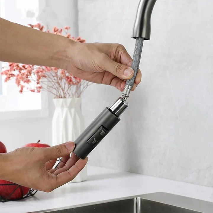 AquaStream Luxe – Adjustable Kitchen Faucet with Hand Shower Bowlift