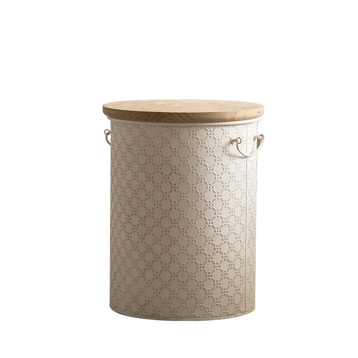 BowLift | French Side Table Made of Iron with Storage Bin Space-Saving Design