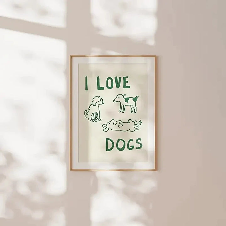 I Love Dogs Wall Art | Bowlift