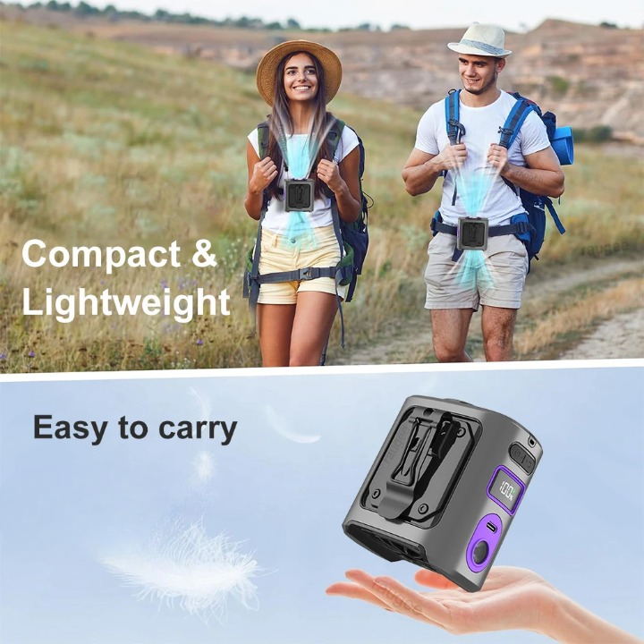 BowLift | 8000mAh Portable Cooling Waist Fan with Power Bank & LED Light – FrostBreeze