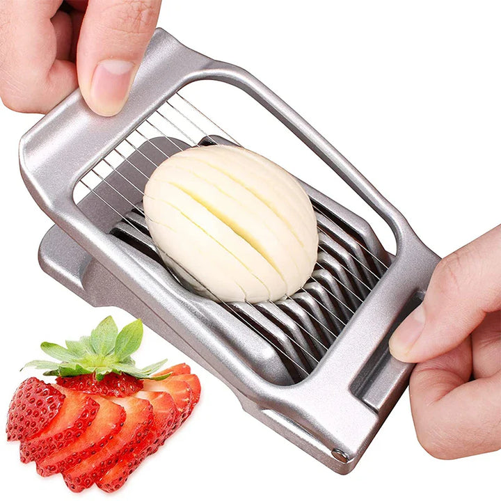 BowLift | Egg Slicer SchnittMeister | Stainless Steel Cutting Wires | For Egg, Cheese & Mushrooms | Robust Aluminum Housing