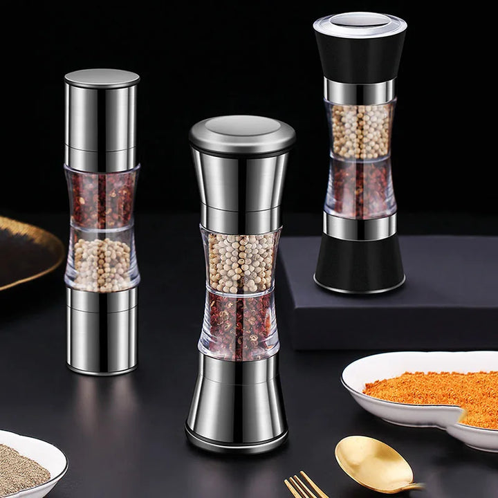 BowLift | 2-in-1 Spice Mill SPICURA DuoMill | Stainless Steel Double Mill for Salt & Pepper | Manual & Stylish