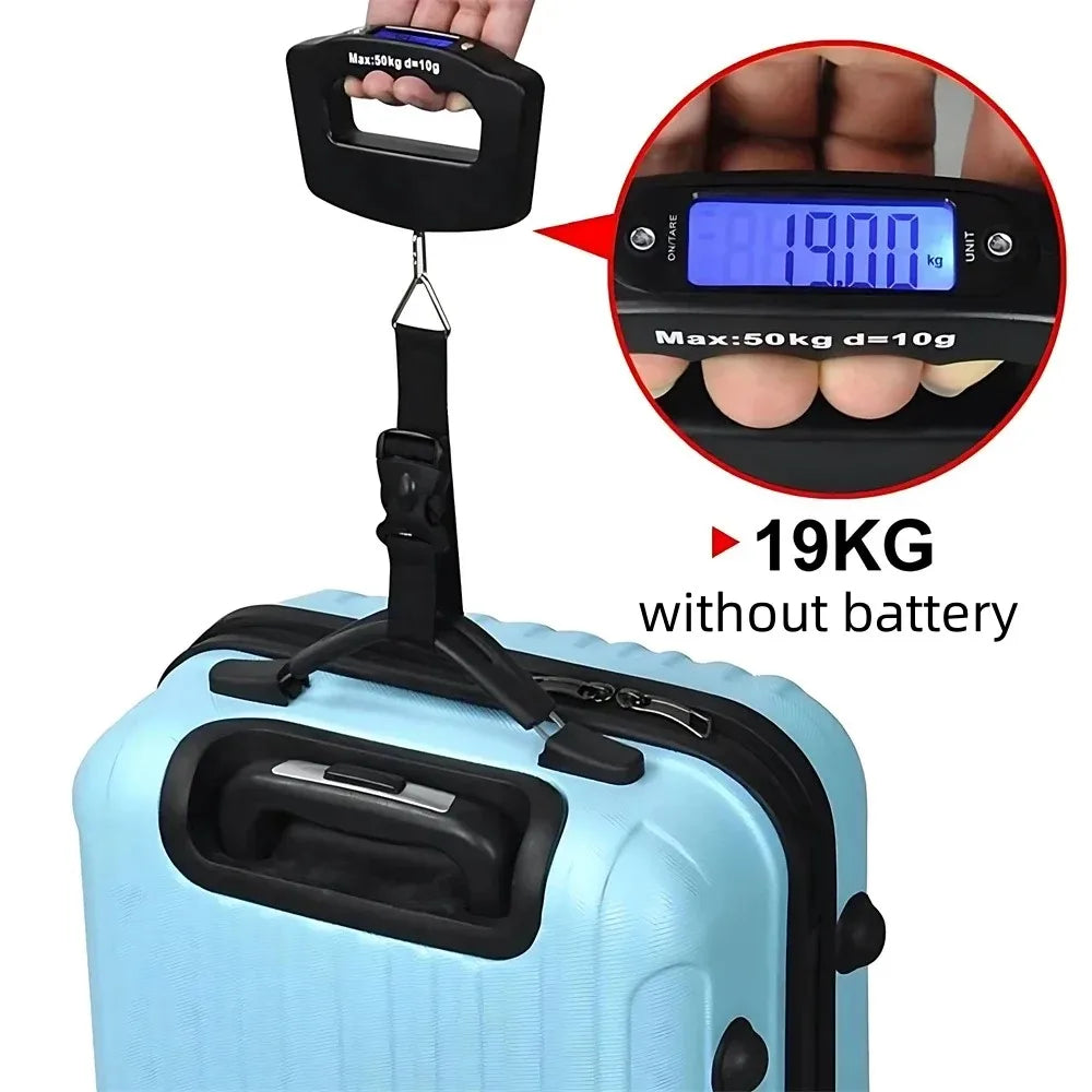 BowLift | WeighLite Digital Luggage Scale | LCD Display with Backlight | Up to 50 kg | Portable & Precise | For Travel & Baggage