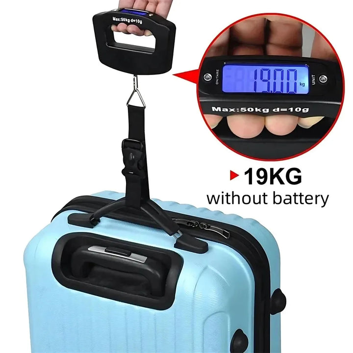 BowLift | WeighLite Digital Luggage Scale | LCD Display with Backlight | Up to 50 kg | Portable & Precise | For Travel & Baggage