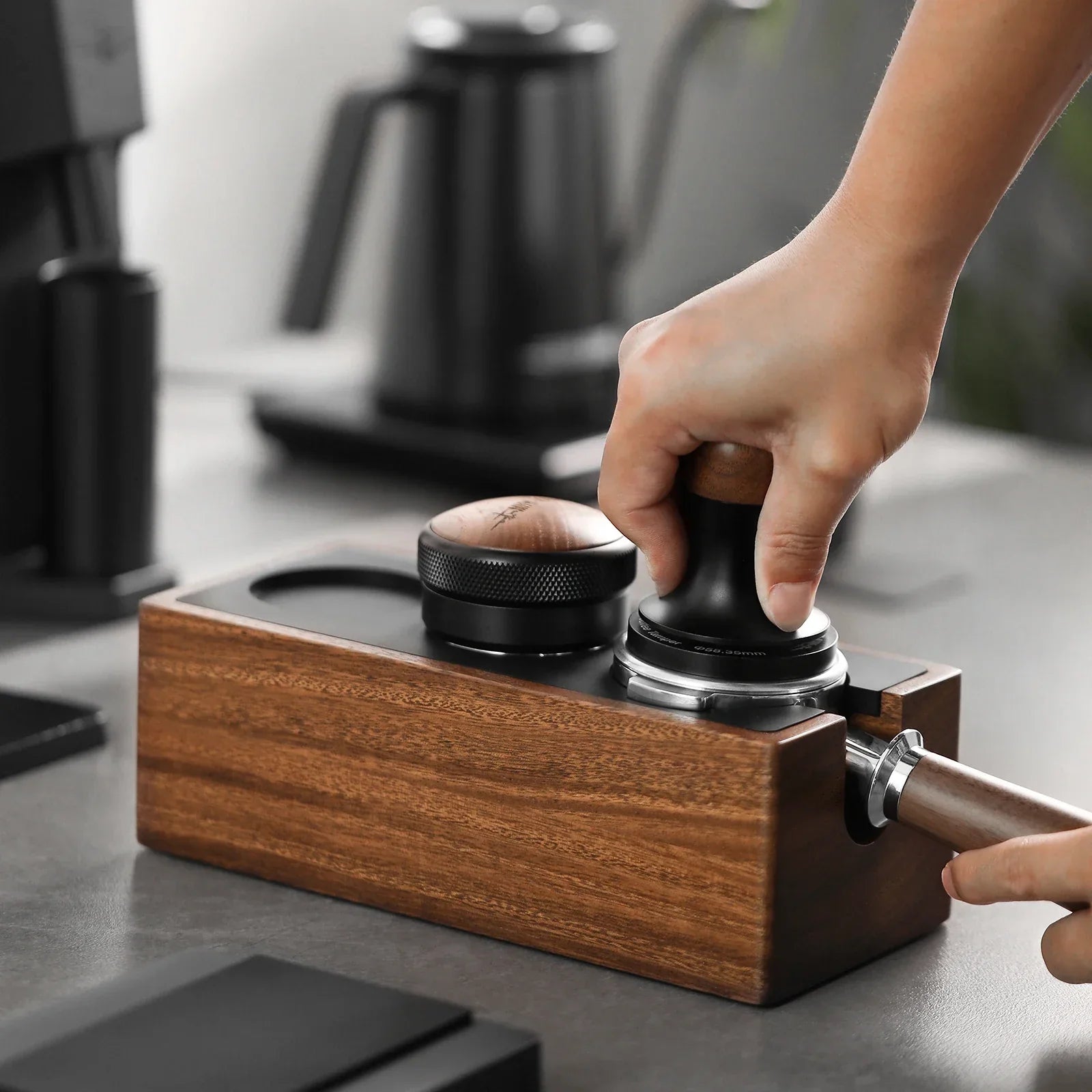 BowLift | Barista Favorite Vintage Storage Box Tamper Station