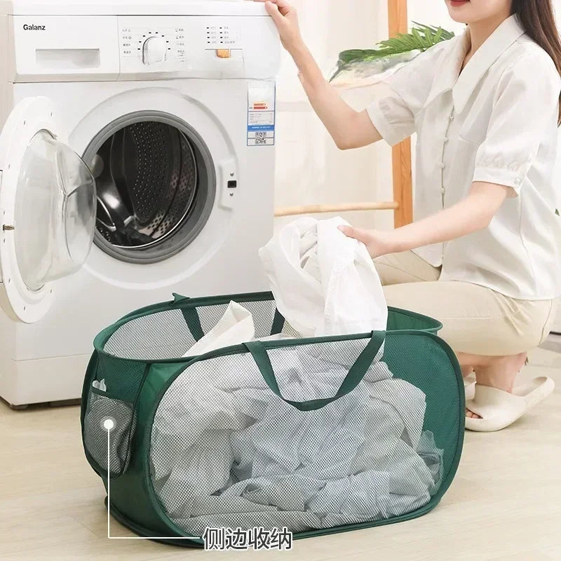BowLift | Laundry Basket Faltix | Pop-Up Design | With Side Pocket & Reinforced Frame | Single or with Double Separation