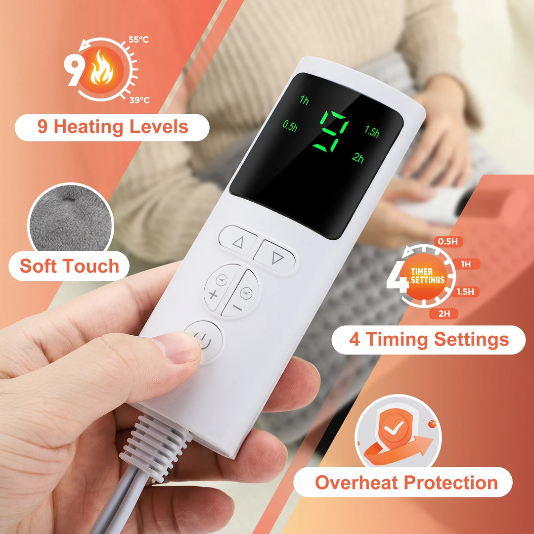 BowLift | ThermaEase Electric Heating Pad | Multifunctional Heating Belt for Back & Waist | 9 Temperature Levels & 4 Timer Options