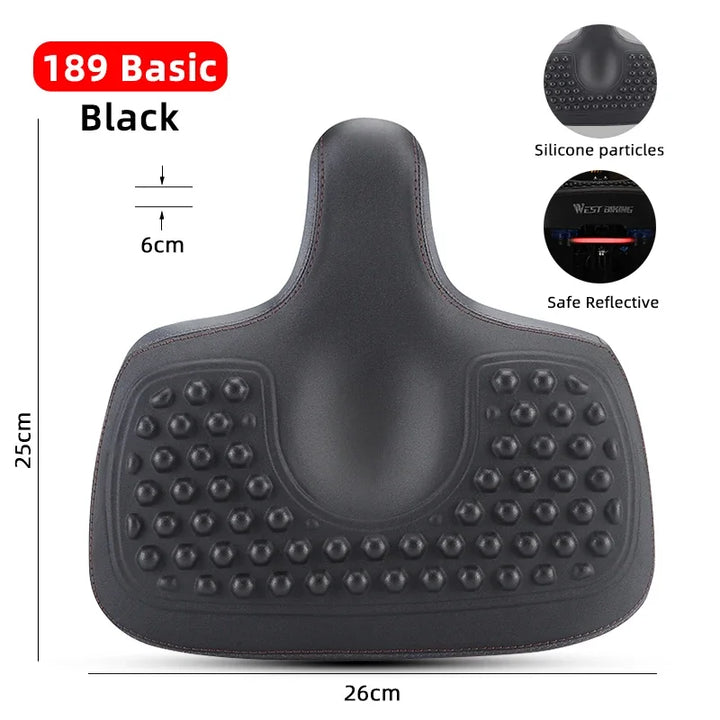 BowLift | Wide Ergonomic Bike Saddle – Comfortable Saddle with Shock Absorption for City and Mountain Bikes