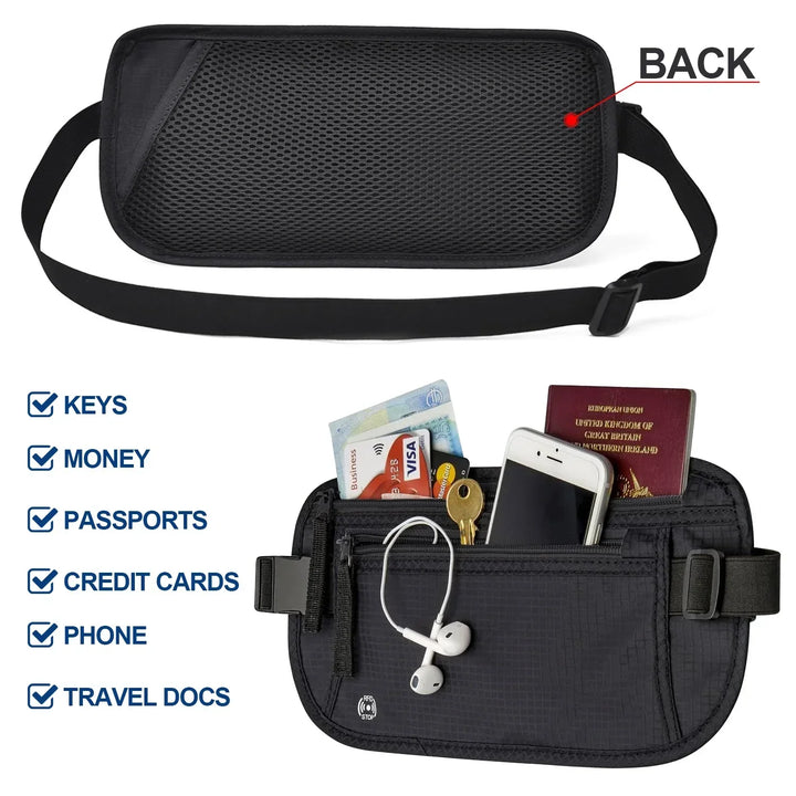 BowLift | SafeGuard Waist Bag | RFID Protection | Adjustable & Compact for Travel