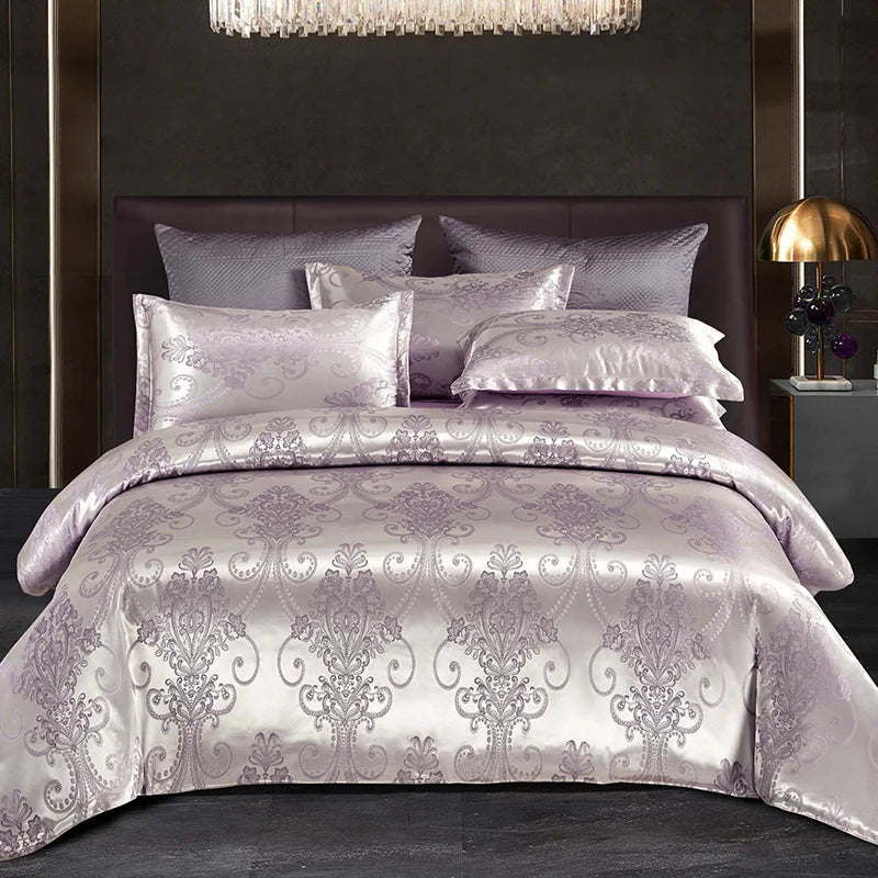 BowLift | Satin Rayon Jacquard Duvet Cover Set 264x229cm – Luxury Summer Bedding for Comfortable Sleep & Home Décor