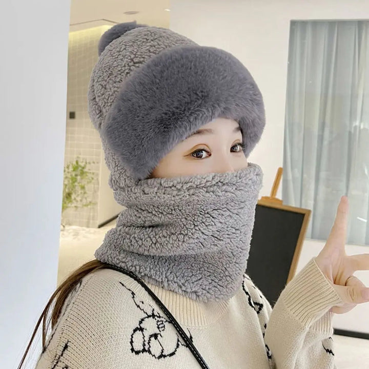 BowLift | Women’s Winter Beanie Hat with Scarf | Fuzzy Faux Fur | Windproof & Warm
