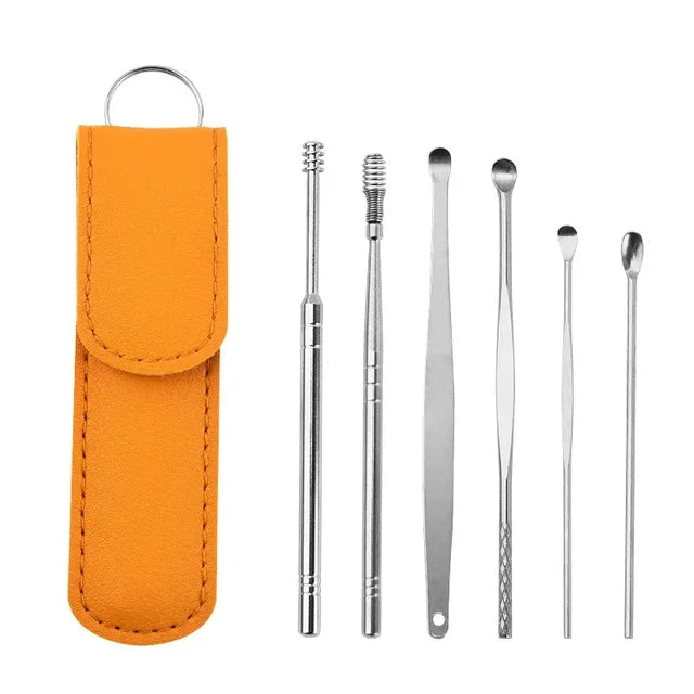 BowLift | Stainless Steel Ear Wax Remover 6Pcs Cleaner Tool Set