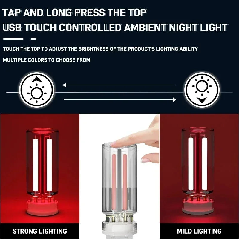BowLift | LumiVase Ambient Light | Glass Bottle Design | Touch Dimmer | USB | 5 Colors