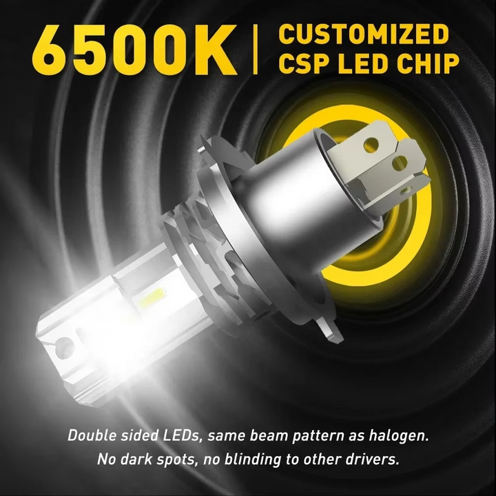 BowLift | 2pcs 30000LM LED Headlight Bulbs H4 H7 9003 CSP Fanless High Low Beam 12V 24V