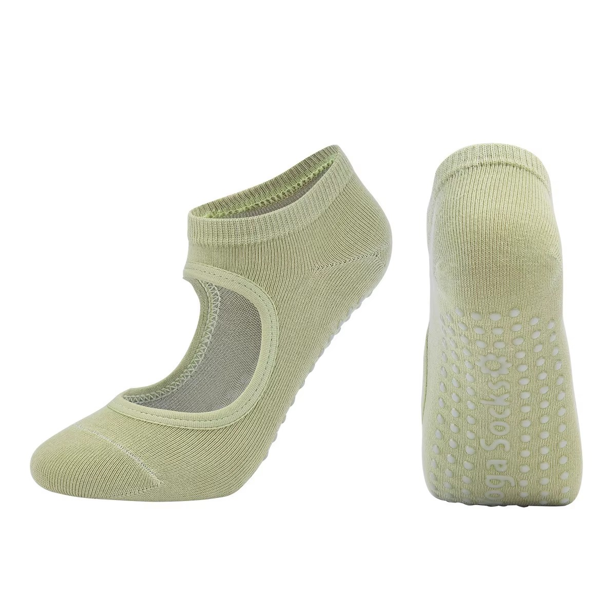 BowLift | Non Slip Backless Yoga Socks with Breathable Cotton Grip