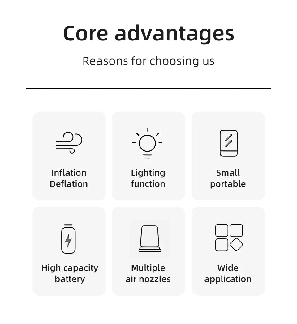 BowLift | 3 in 1 Electric Mini Wireless Air Compressor