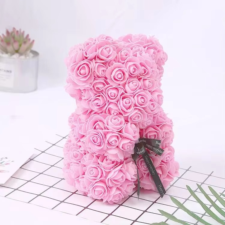 BowLift | 9.8in Artificial Rose Teddy Bear Gift with Display Box - Romantic Anniversary or Valentine's Day Decor