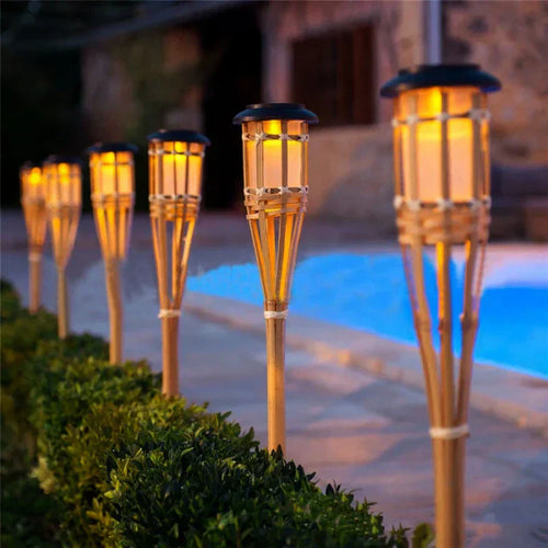 BowLift | Solar Torch 5-piece Set | Flame Look LED Garden Lights | Solar Powered | Decorative Light for Outdoor