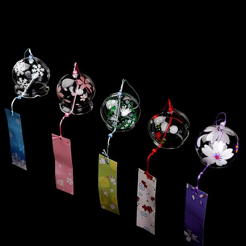 BowLift | Glass Wind Chime Hanabira | Japanese Style | Clear Sound & Decorative Pendant | Handmade