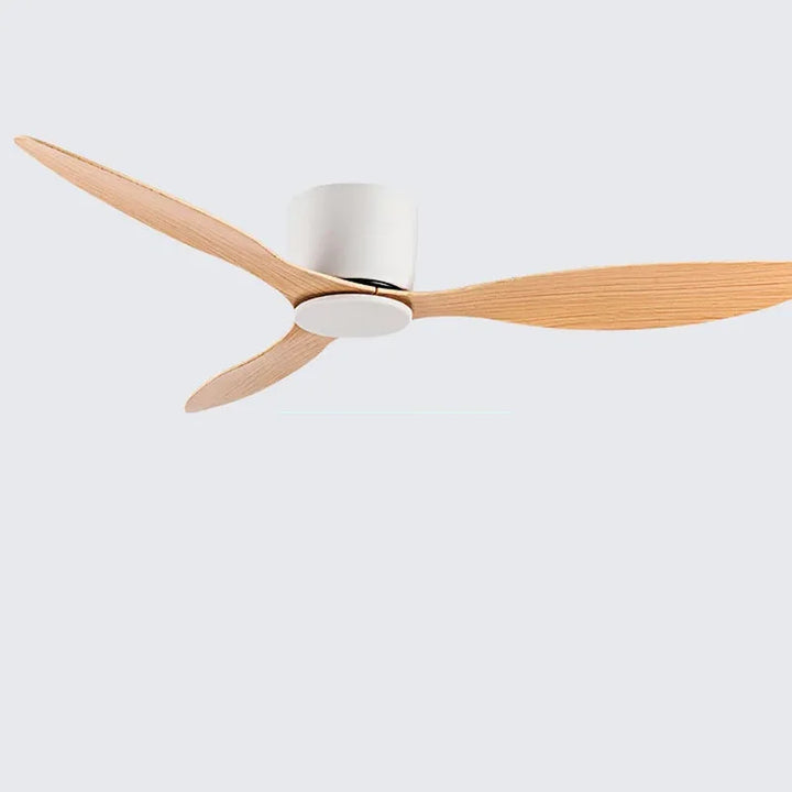 42-52 Inch Ceiling Fans with DC Motor — Remote Control Low Floor Cooling Fans, No Light, White Wood & Black Options | Bowlift