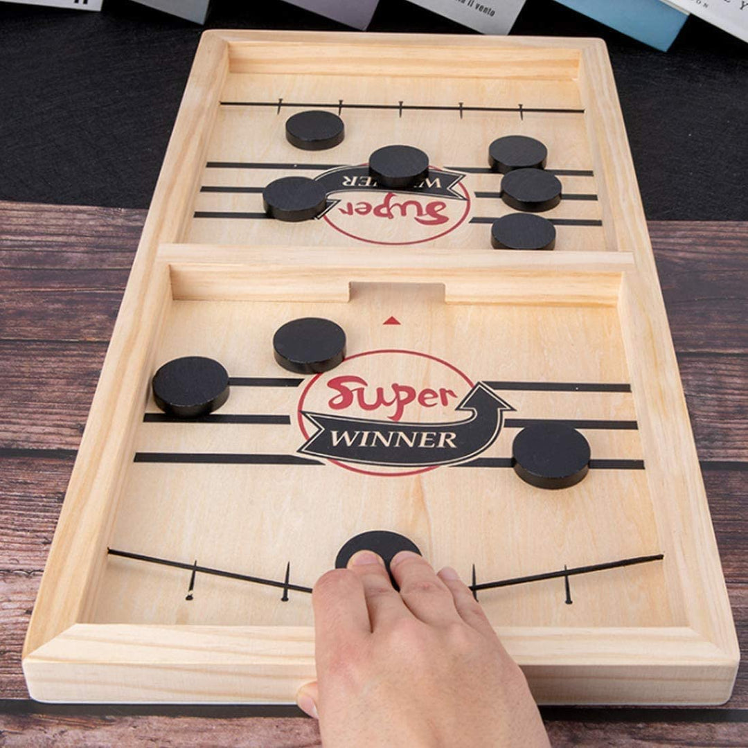 TimberHockey Game - Wooden Table Game for Father & Son Bowlift
