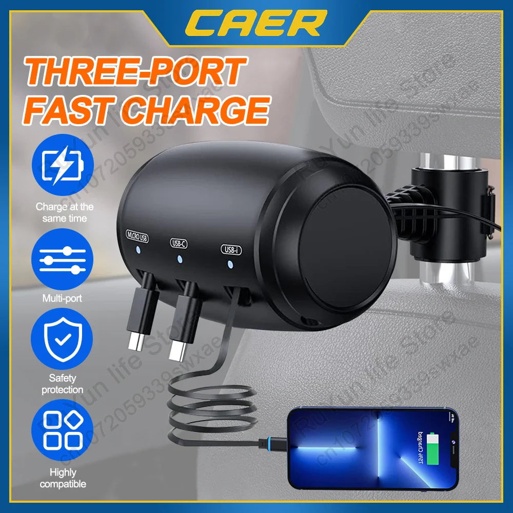 BowLift | Retractable Car Backseat Fast Charging Adapter