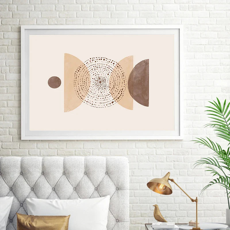 Minimalist Abstract Celestial Geometry Wall Art Fine Art Canvas Prints Sun Moon Posters Pictures For Living Room Bedroom Art Decor | Bowlift