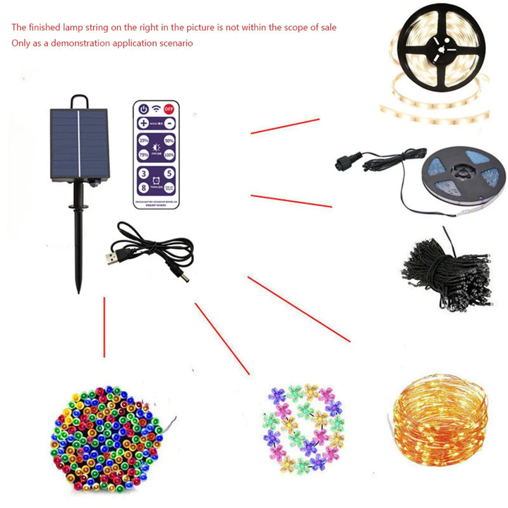 BowLift | Solar control box LumiBox SolarControl | With remote control & 8 lighting modes | For LED string lights | Indoor & outdoor use