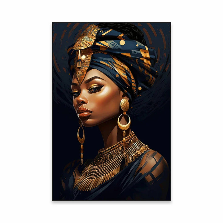 Golden Girl Fashion Wall Art Fine Art Canvas Prints Modern Abstract Portrait Pictures For Living Room Bedroom Boutique Salon Art Decor | Bowlift