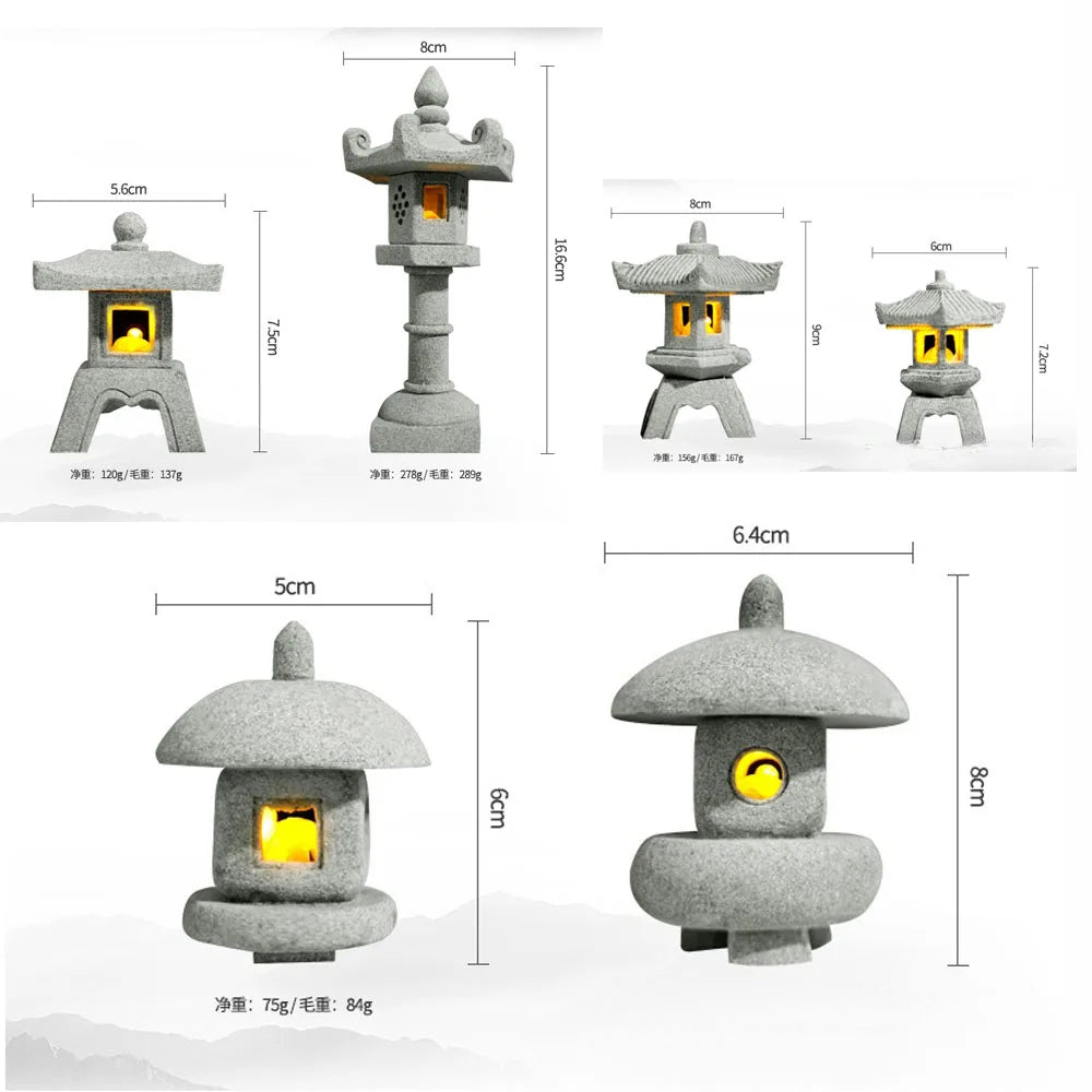 BowLift | Mini-Pagoda ZenStone | Sandstone Decoration | For Garden, Bonsai & Zen Oases | Handmade