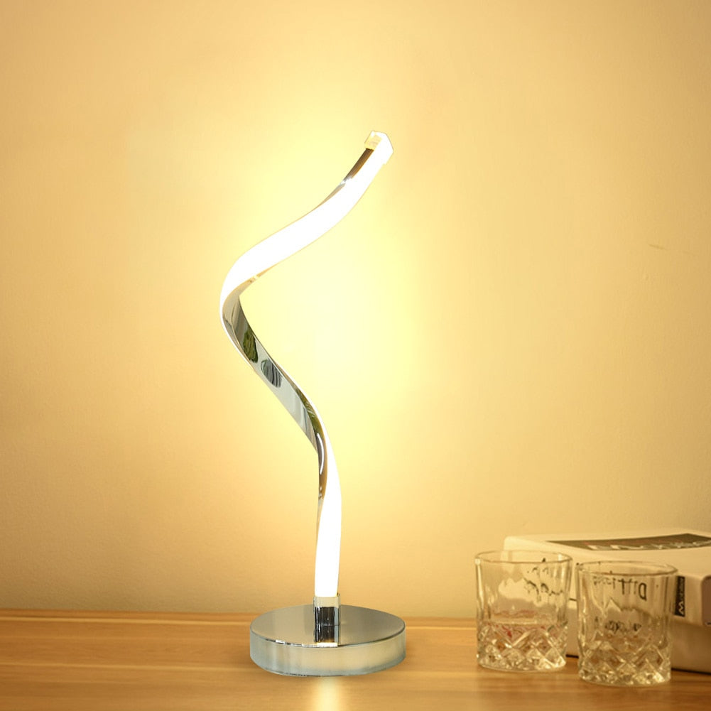 BowLift | SpiralGlow – LED Desk Lamp with Spiral Design for Bedroom