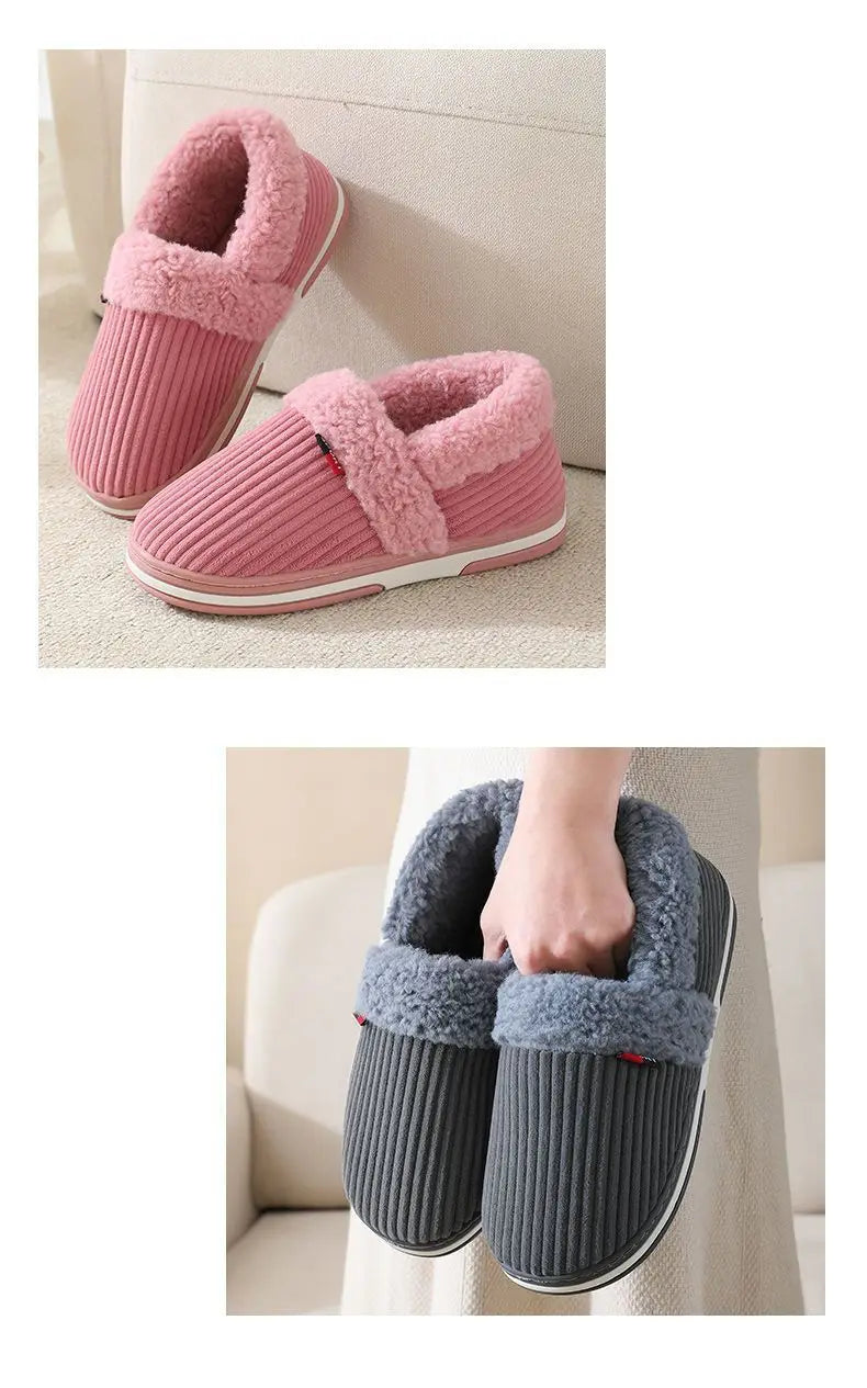 BowLift | Nordhavn | Winter Cuddly House Slippers for Couples | Fluffy Cotton Slippers with Heel Padding | Non-slip, Warm & Soft – Women & Men House Slippers