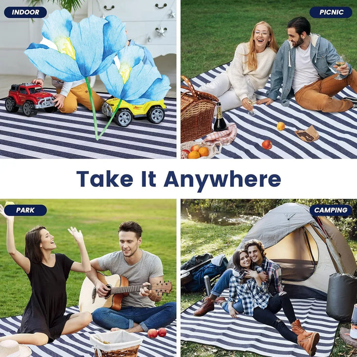 BowLift | Terraloom Picnic Blanket | Waterproof & Sand Resistant | For 8 People | Foldable & Portable