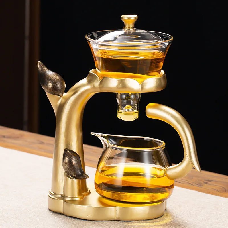 BowLift | Kung Fu Teapot Household Magnetic Extraction Semi-Automatic Lazy Tea Preparation Tool Glass Tea Set