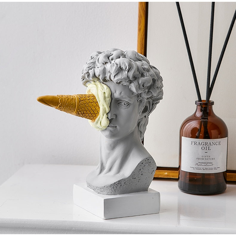 BowLift | David Figurine with Ice Cream Home Decoration Sculpture