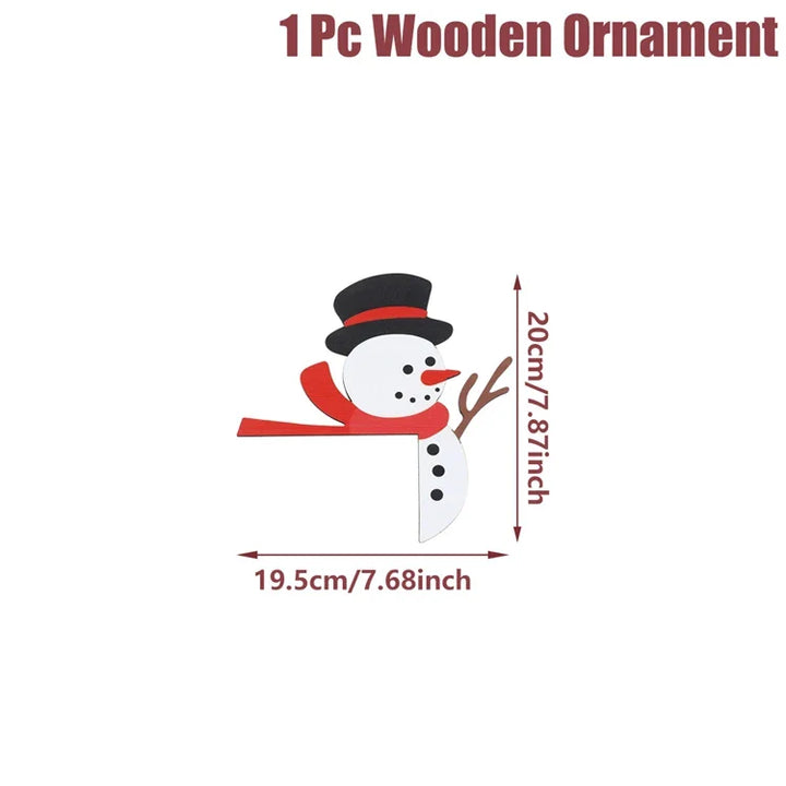BowLift | Christmas Wooden Decoration FrostiHome | Santa Claus & Snowman | Wooden Door Sign & Corner Decoration | Christmas & New Year 2026