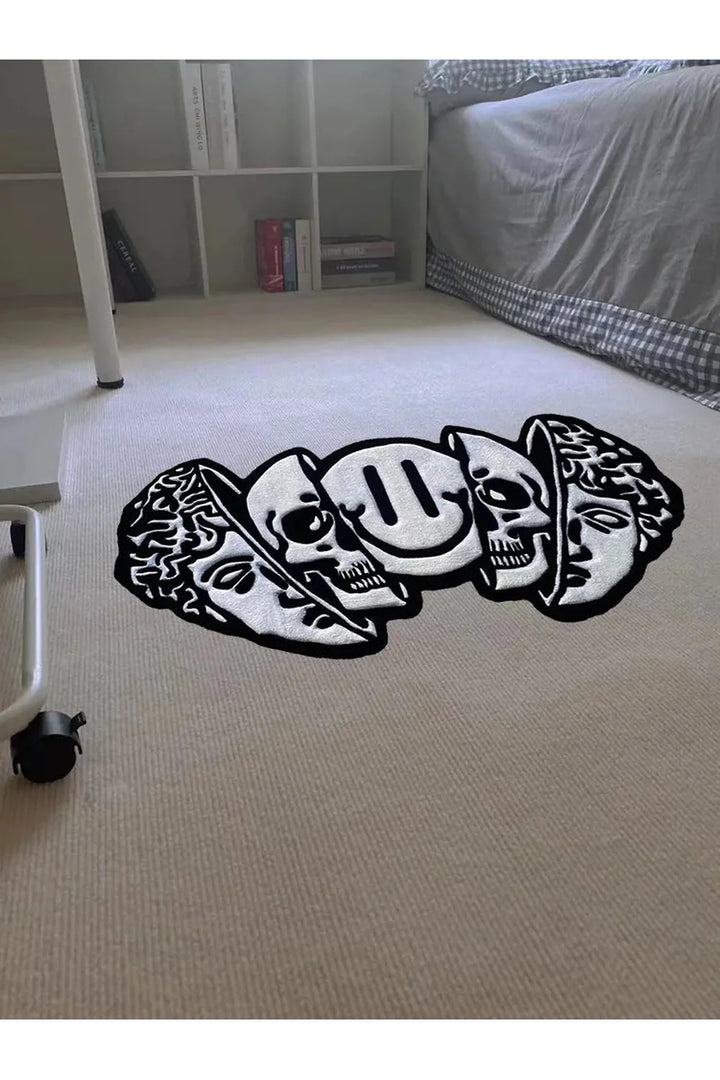Skull Black Rug | Bowlift