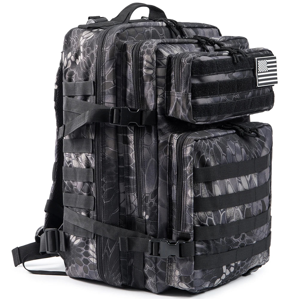 BowLift | TACTICO45 45 L Outdoor Rucksack | Molle-System | 3-Day Capacity | Robust & Multifunctional – Black/Khaki/Olive