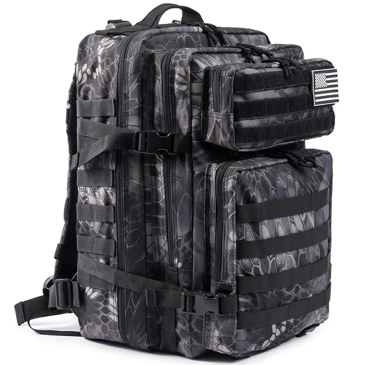 BowLift | TACTICO45 45 L Outdoor Rucksack | Molle-System | 3-Day Capacity | Robust & Multifunctional – Black/Khaki/Olive