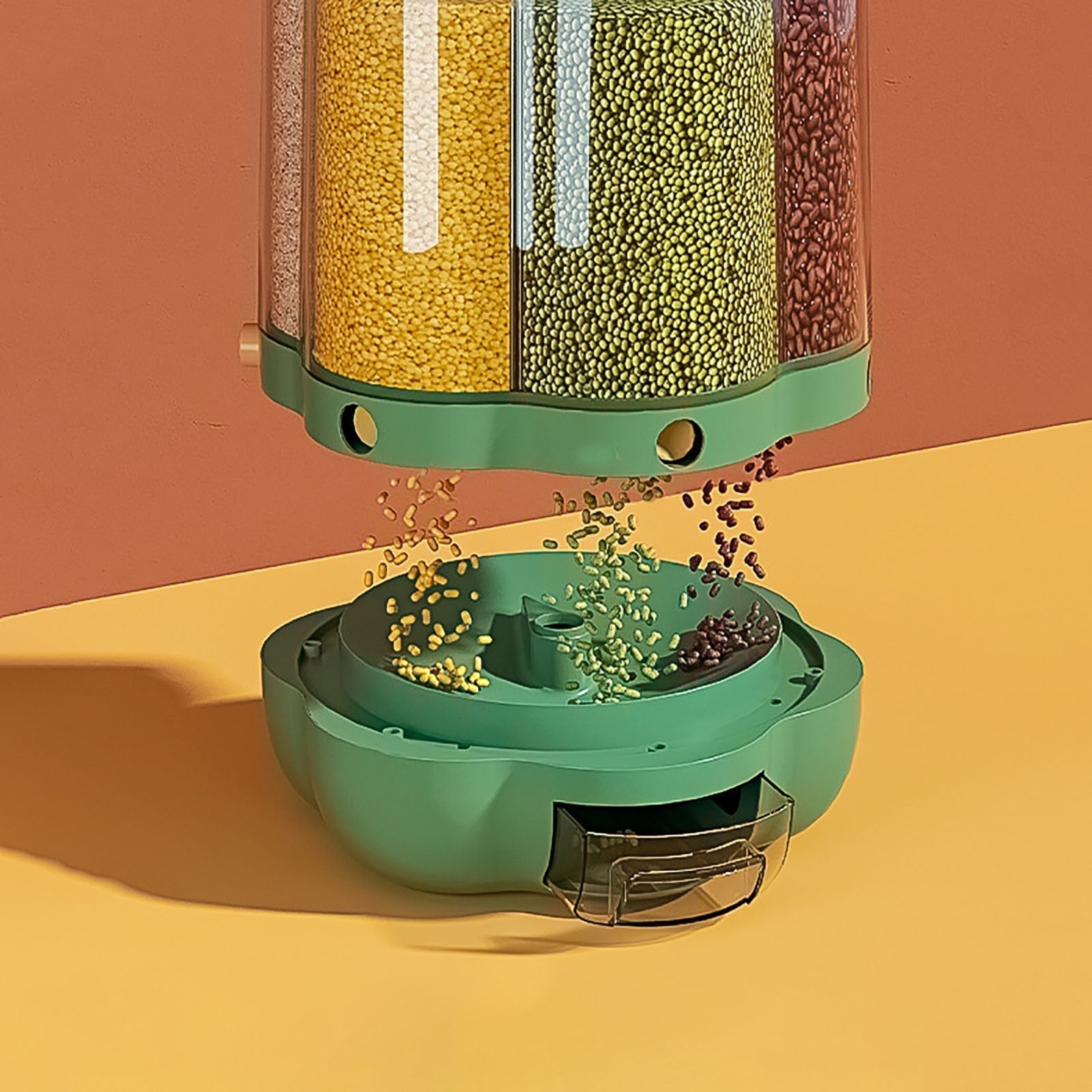 BowLift | 6-Grid Rotating Grain Storage Dispenser