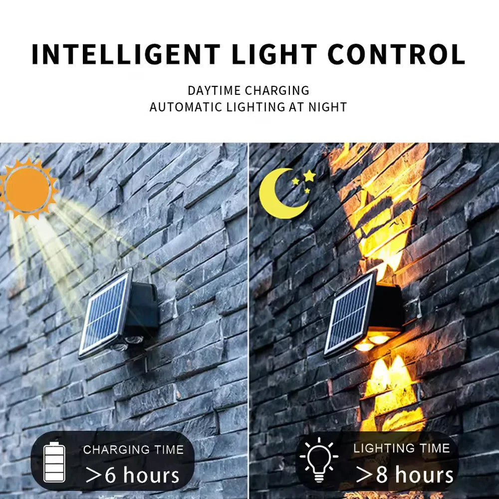BowLift | Solar LED outdoor wall light with up & down effect – Modern wall lighting for garden and terrace