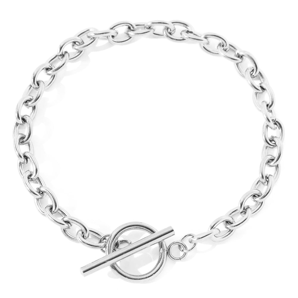 BowLift | Classy Paperclip Circle Bar Clasp Bracelet