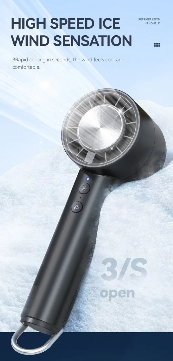 Silent High-Speed USB Handheld Fan – Portable Small Fan with LED Display, High Wind Power, and Cooling Air Conditioner Function | Bowlift