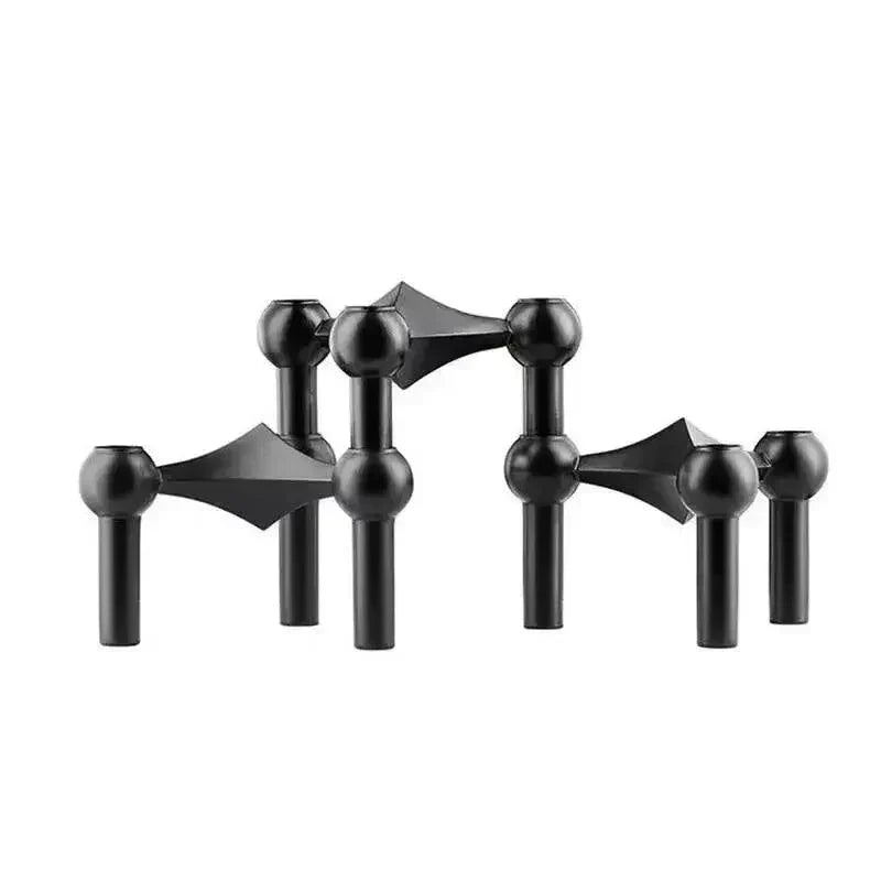 BowLift | Modern Molecular Metal Candle Holder – Nordic-Style Silver Candle Stand for Elegant Home Decor