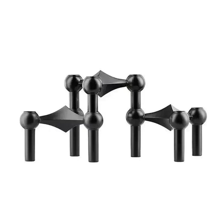 BowLift | Modern Molecular Metal Candle Holder – Nordic-Style Silver Candle Stand for Elegant Home Decor
