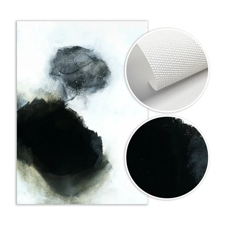 Dark Stones Abstract Wall Art Fine Art Canvas Prints Nordic Pictures For Modern Apartment Living Room Home Office Decor | Bowlift