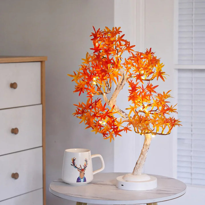 LED Maple Leaf Bonsai Tree Night Light – Decorative Table Lamp for Living Room and Bedroom | Bowlift