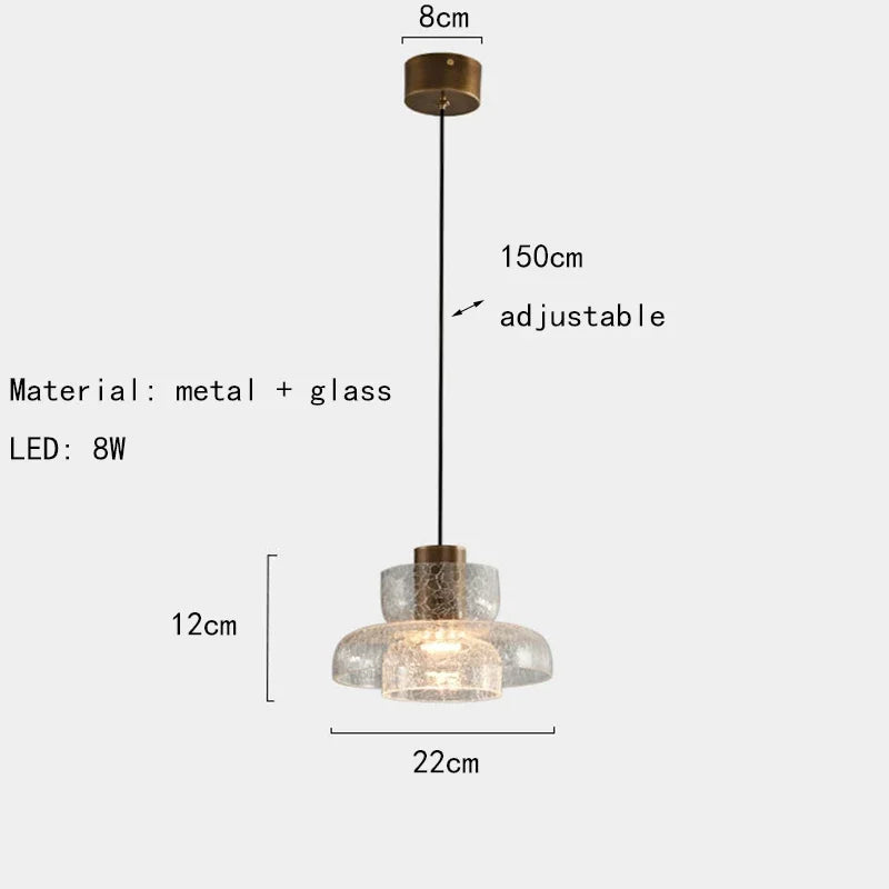 BowLift | Modern Creative Glass Pendant Lamp with Cracked Effect